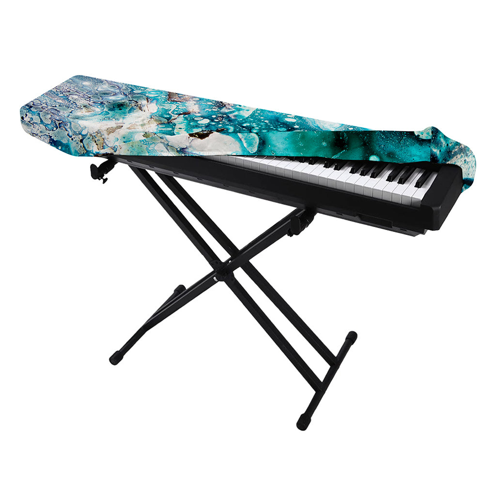 Blue Ocean Acid Melt Print Piano Keyboard Cover