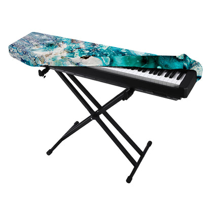Blue Ocean Acid Melt Print Piano Keyboard Cover
