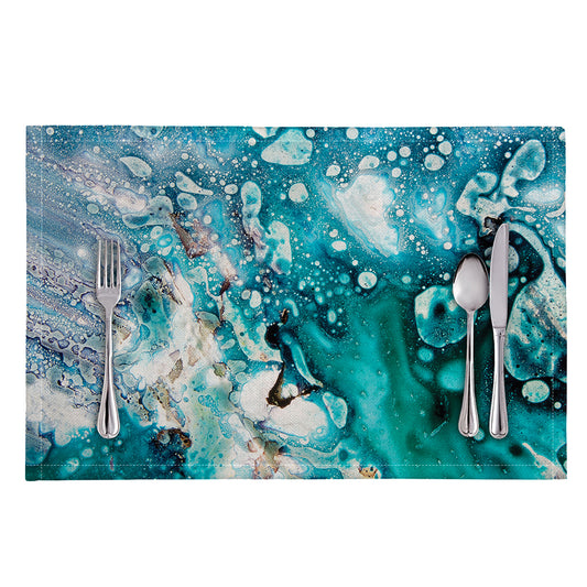 Blue Ocean Acid Melt Print Placemat