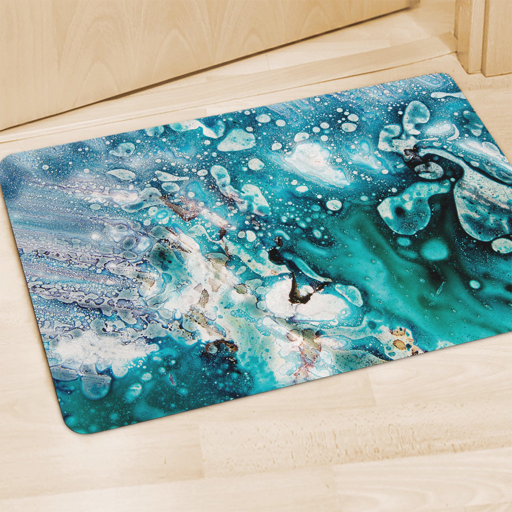 Blue Ocean Acid Melt Print Polyester Doormat