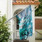 Blue Ocean Acid Melt Print Polyester Flag