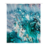 Blue Ocean Acid Melt Print Polyester Shower Curtain