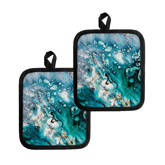 Blue Ocean Acid Melt Print Pot Holders