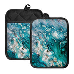Blue Ocean Acid Melt Print Pot Holders With Pocket