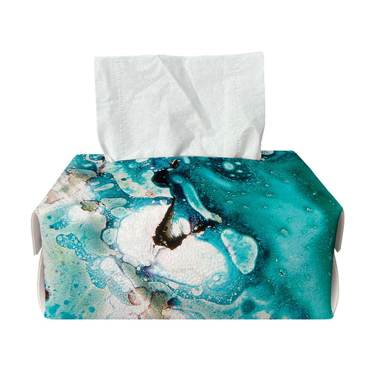 Blue Ocean Acid Melt Print Rectangle Tissue Box Cover