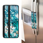 Blue Ocean Acid Melt Print Refrigerator Handle Covers