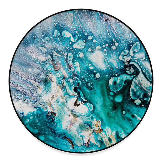 Blue Ocean Acid Melt Print Round Floor Mat