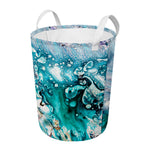 Blue Ocean Acid Melt Print Round Laundry Basket
