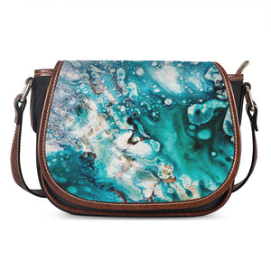 Blue Ocean Acid Melt Print Saddle Bag