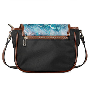 Blue Ocean Acid Melt Print Saddle Bag