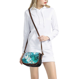 Blue Ocean Acid Melt Print Saddle Bag