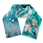 Blue Ocean Acid Melt Print Scarf