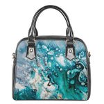 Blue Ocean Acid Melt Print Shoulder Handbag