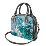 Blue Ocean Acid Melt Print Shoulder Handbag