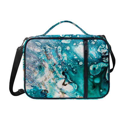 Blue Ocean Acid Melt Print Shoulder Strap Bible Bag