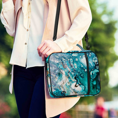 Blue Ocean Acid Melt Print Shoulder Strap Bible Bag