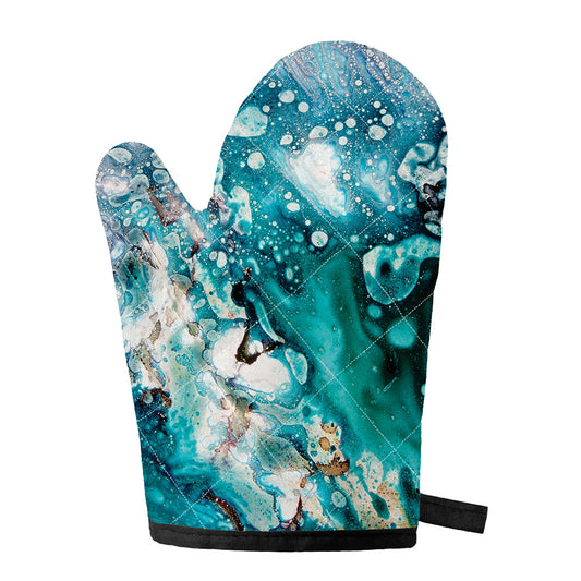 Blue Ocean Acid Melt Print Single Oven Mitt