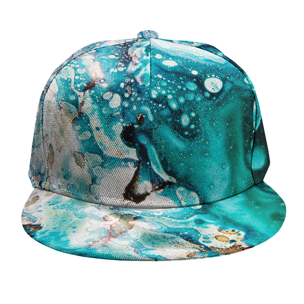 Blue Ocean Acid Melt Print Snapback Cap