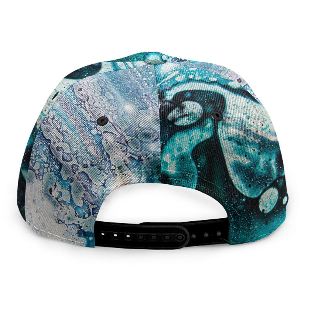 Blue Ocean Acid Melt Print Snapback Cap