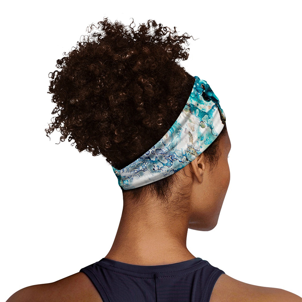 Blue Ocean Acid Melt Print Sports Headband