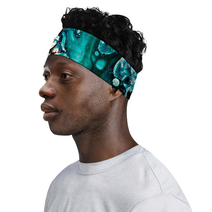 Blue Ocean Acid Melt Print Sports Headband