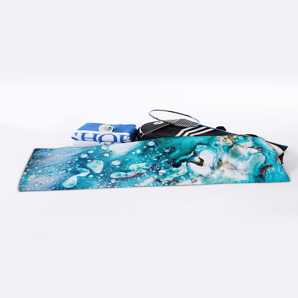 Blue Ocean Acid Melt Print Sports Towel