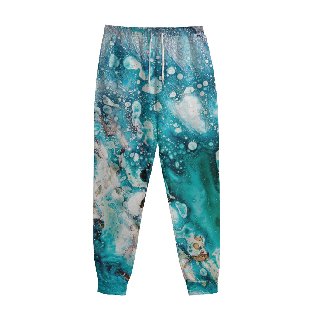 Blue Ocean Acid Melt Print Sweatpants