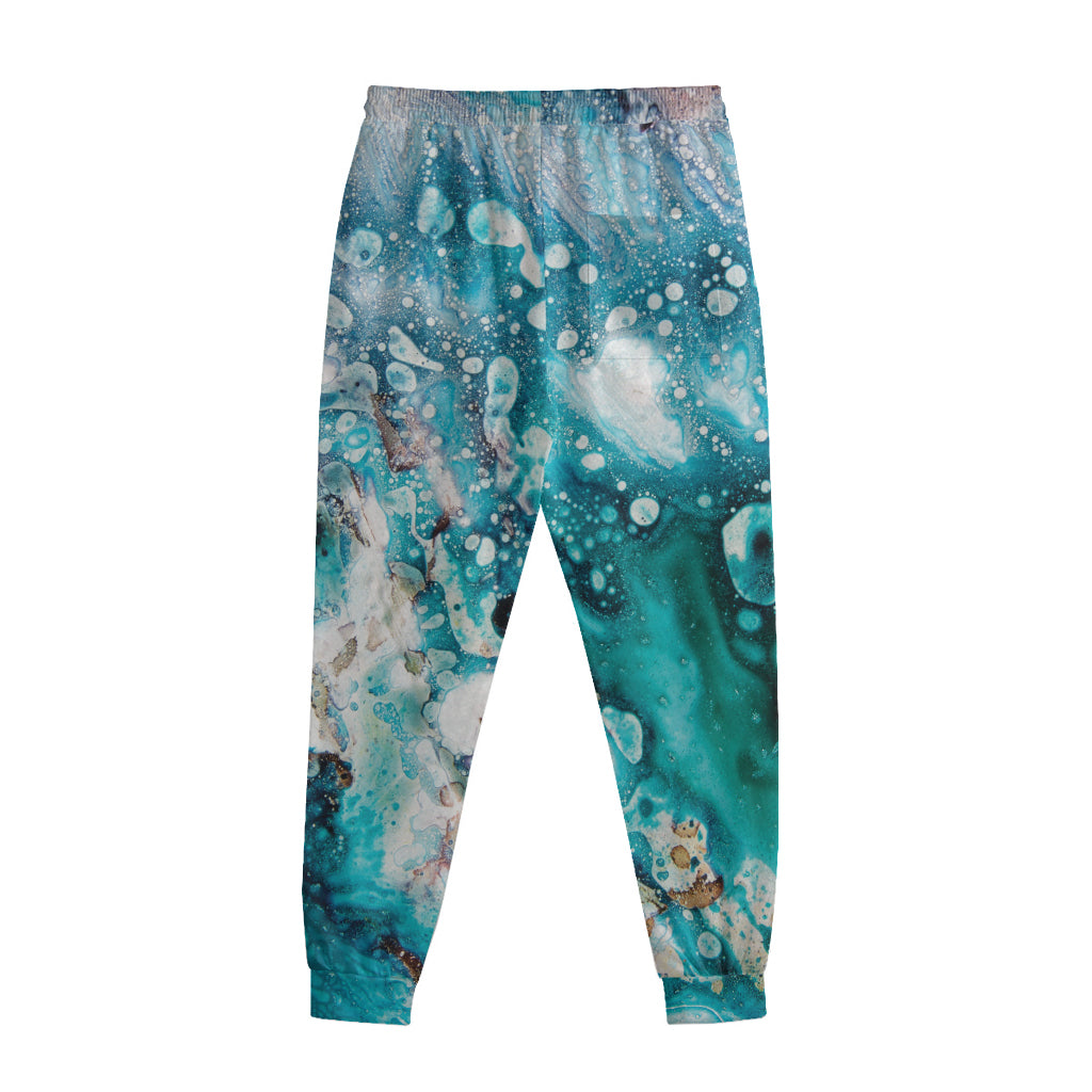 Blue Ocean Acid Melt Print Sweatpants