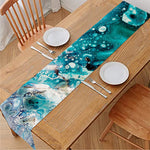 Blue Ocean Acid Melt Print Table Runner