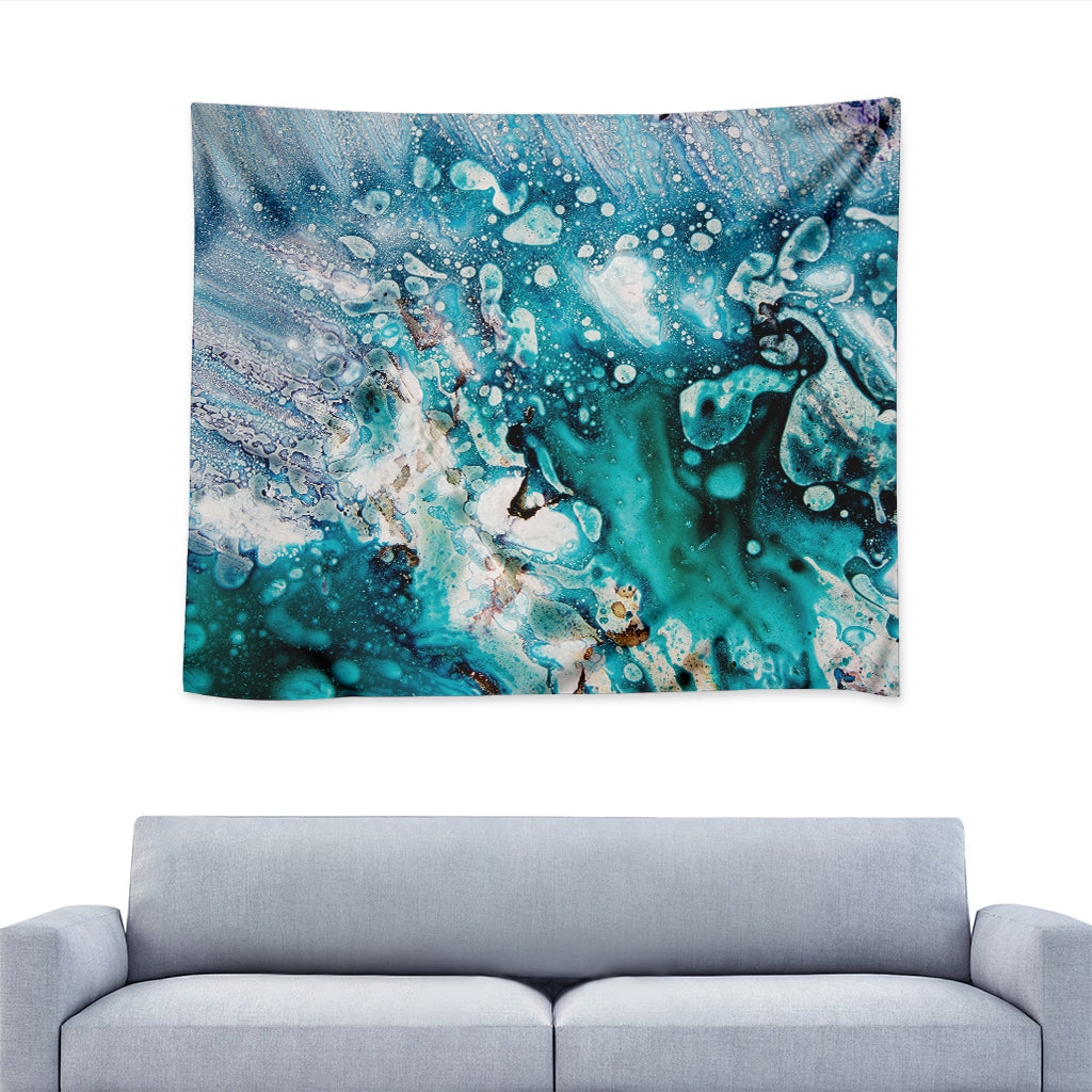 Blue Ocean Acid Melt Print Tapestry