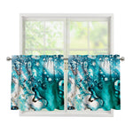 Blue Ocean Acid Melt Print Tier Curtains