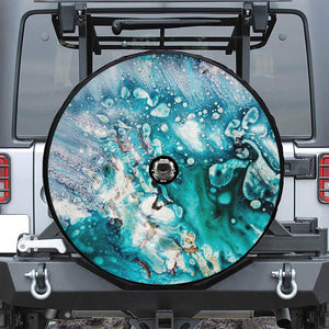 Blue Ocean Acid Melt Print Tire Cover With Camera Hole