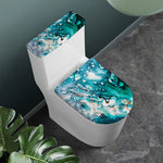 Blue Ocean Acid Melt Print Toilet Lid And Tank Cover Set