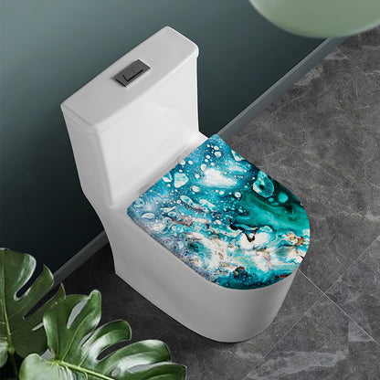 Blue Ocean Acid Melt Print Toilet Lid Cover