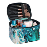 Blue Ocean Acid Melt Print Travel Makeup Bag
