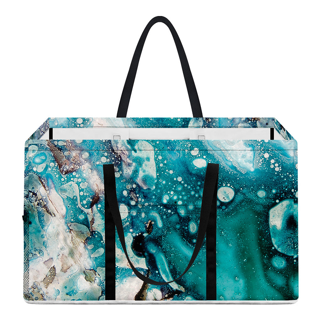 Blue Ocean Acid Melt Print Utility Tote Bag