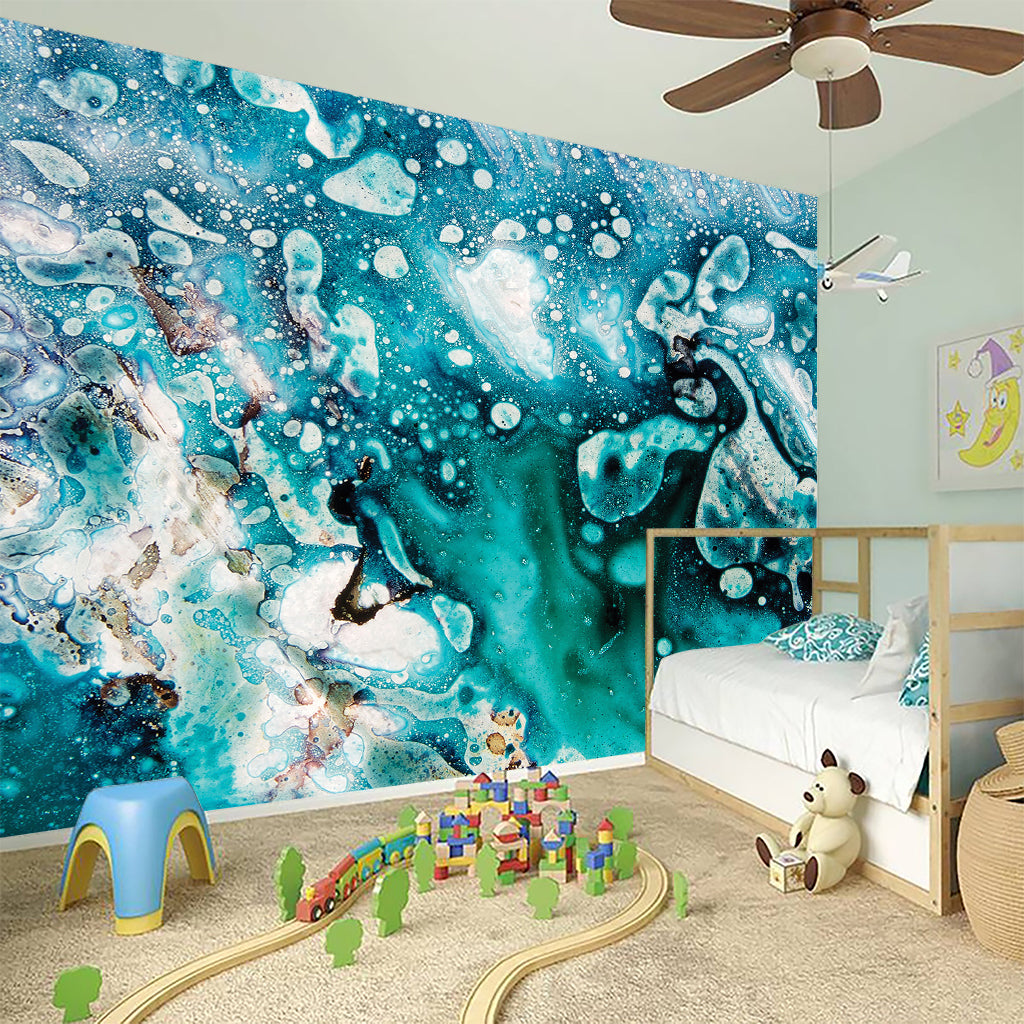 Blue Ocean Acid Melt Print Wall Sticker