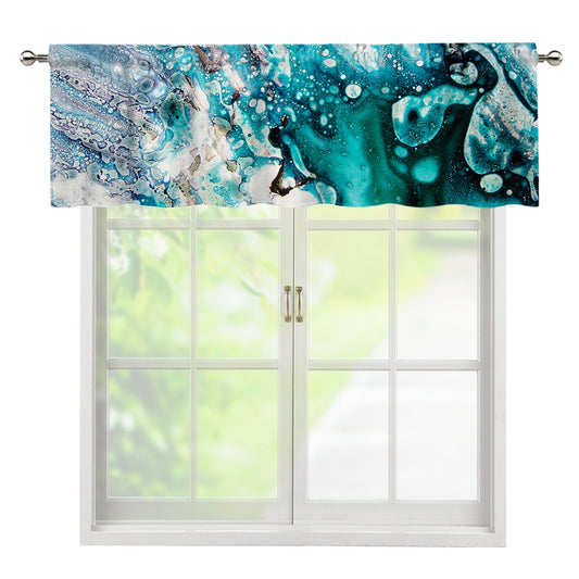 Blue Ocean Acid Melt Print Window Valance