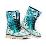 Blue Ocean Acid Melt Print Winter Boots