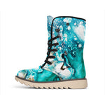 Blue Ocean Acid Melt Print Winter Boots