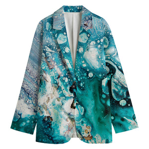 Blue Ocean Acid Melt Print Women's Blazer