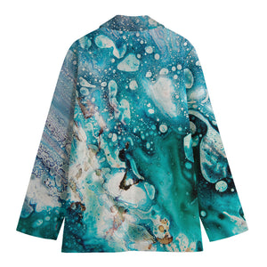 Blue Ocean Acid Melt Print Women's Blazer