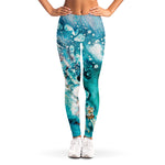 Blue Ocean Acid Melt Print Women's Leggings