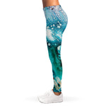 Blue Ocean Acid Melt Print Women's Leggings