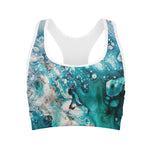 Blue Ocean Acid Melt Print Women's Sports Bra