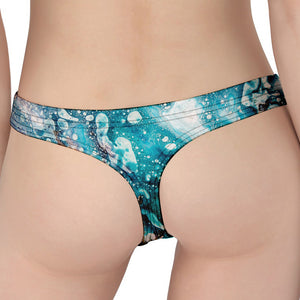 Blue Ocean Acid Melt Print Women's Thong