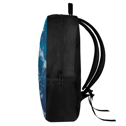 Blue Ocean Print 17 Inch Backpack