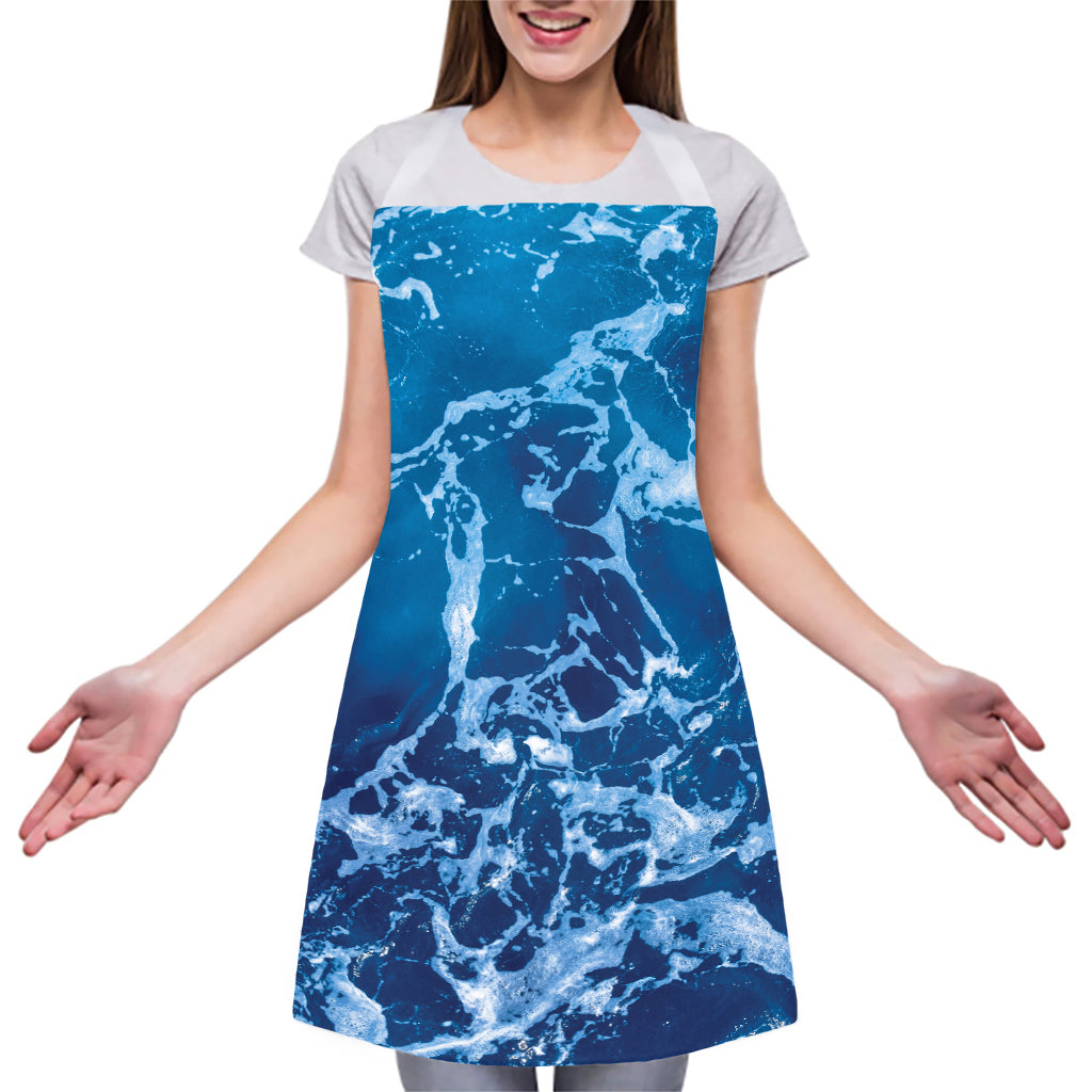 Blue Ocean Print Adjustable Apron