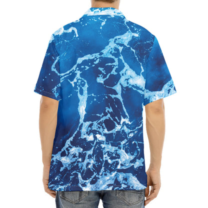 Blue Ocean Print Aloha Shirt