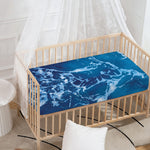 Blue Ocean Print Baby Crib Sheet